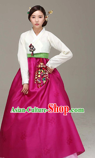 Traditional Korean Mother Custom Made Hanbok Costumes Complete Set for Ladies