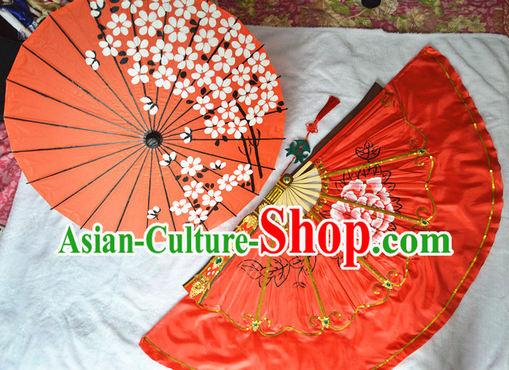 Chinese Traditional Handmade Umbrella and Fan Set