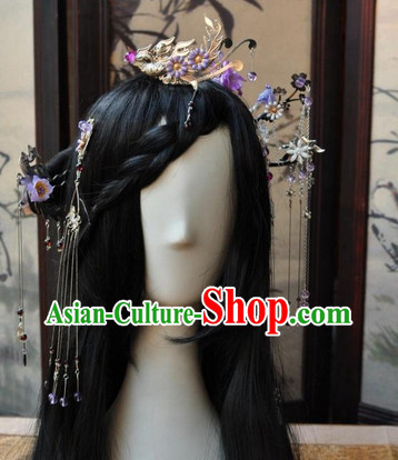 Asian Traditional Chinese Long Wig Cosplay Wigs Ancient Costume Wigs and Hair Accessories