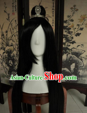 Asian Traditional Chinese Long Wig Cosplay Wigs Ancient Costume Wigs for Men