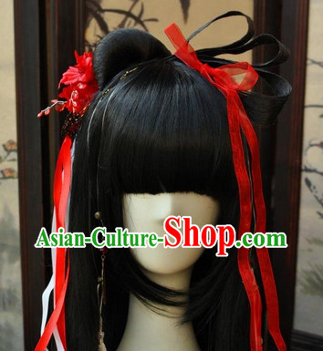 Asian Traditional Chinese Long Wig Ancient Costumes Wigs for Teenagers