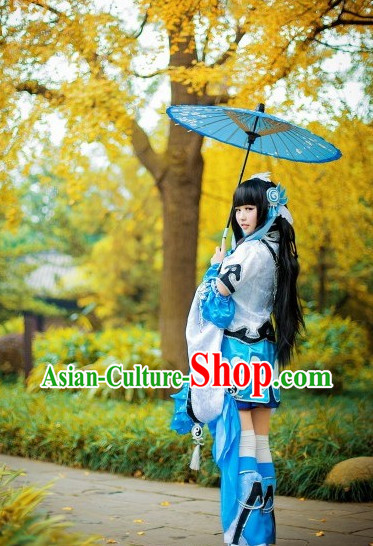 Asia Fashion Chinese Female Warrior Costumes and Hair Accessories Complete Set