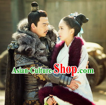 Chinese Ancient General Armor Suit and Wife Complete Set