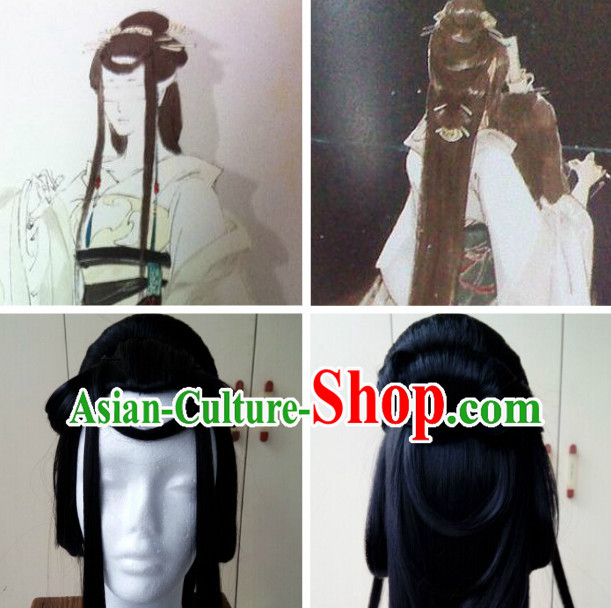 Chinese Ancient Costumes Long Black Wig