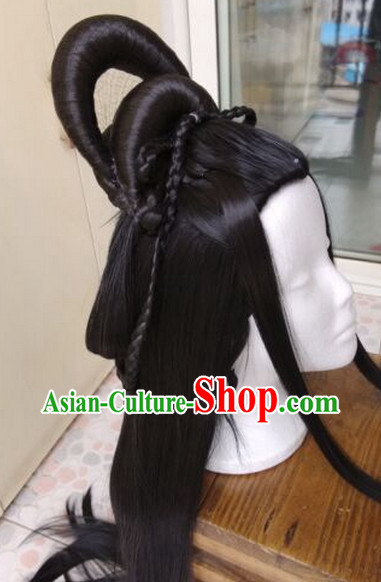 Chinese Ancient Costume Empress Long Black Wig