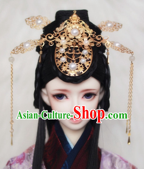 Traditional Chinese Empress Wigs and Hair Clips Accessories