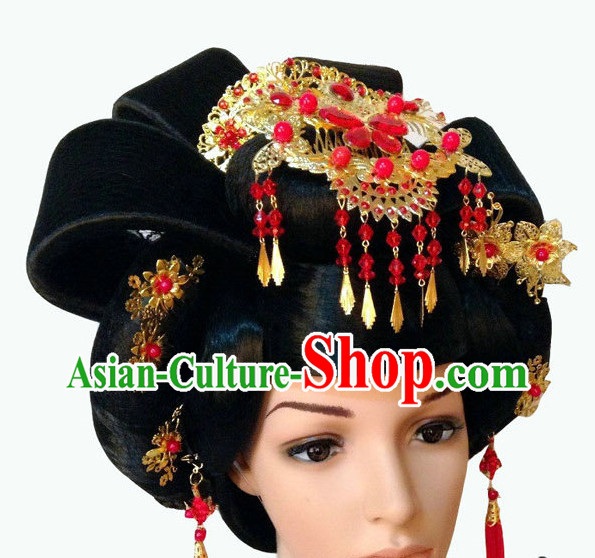 Handmade Chinese Empress Wig and Hair Accessories