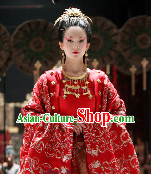 China Wedding Chinese Ancient Costume Bridal Wedding Clothing and Hair Jewelry