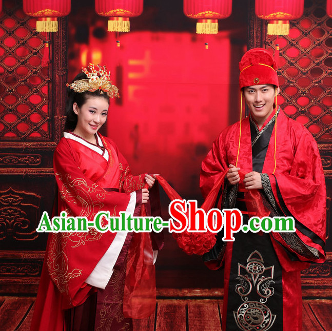 China Wedding Chinese Ancient Costume Bridal Wedding Clothing and Hair Jewelry