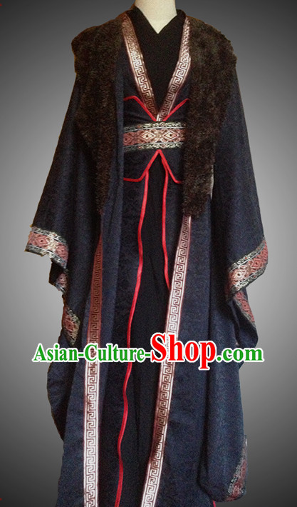 Chinese Black Swordsman Costume Complete Set for Men