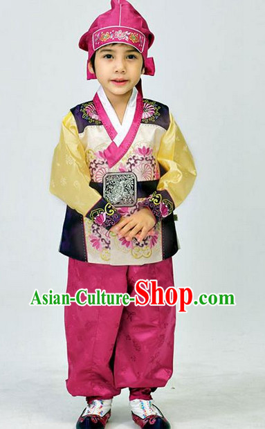 Korean Traditional Kids National Costumes Complete Set for Boys