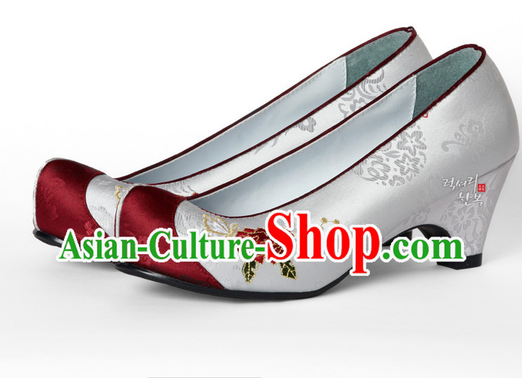 Korean Traditional Wedding Bridal High Heel Shoes for Brides