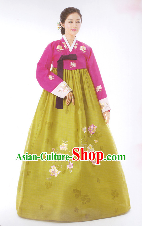 Korean Wife Traditional Dresses Hanbok Clothing Complete Set