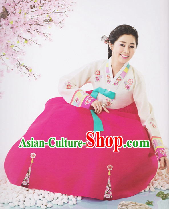 Korean Wife Traditional Dresses Hanbok Clothes Complete Set