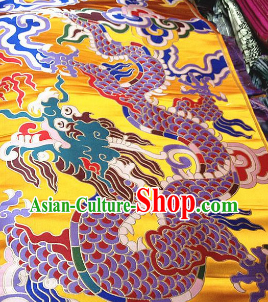 Asian Chinese Traditional Tibetan Dragon Brocade Dress Material