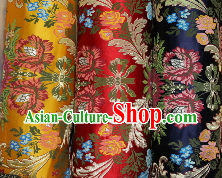 Tibetan Brocade Embroidered Fabric Dress Material