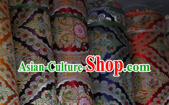 Asian Tibetan Brocade Embroidered Fabric Sewing Material Upholstery Material