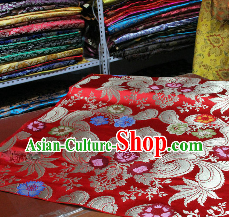 Chinese Traditional Brocade Embroidered Fabric Dress Material