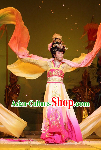 Chinese Empress Stage Costumes and Headwear Complete Set