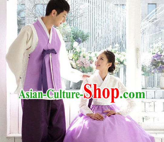 Korean Couple National Costumes Traditional Costumes Hanbok Korea