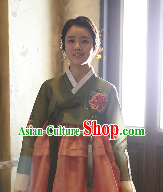 Korean Female National Costumes Traditional Costumes Hanbok Dress