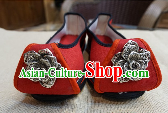 Chinese Tradiitonal Handmade Red Shoes