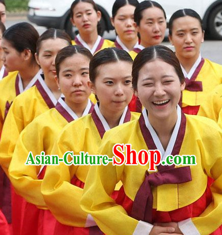 Traditional Korean Group Dance Costumes for Girls