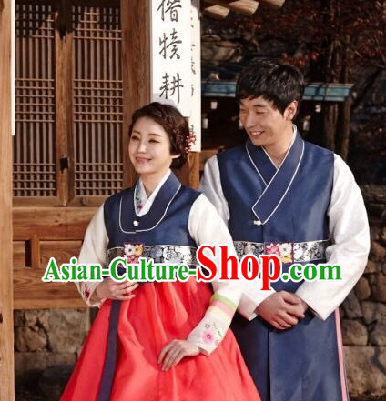 Korean Couple Traditional Dresses 2 Sets