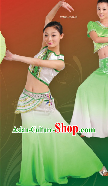 Chinese Dai Dancing Ethnic Costume Complete Set for Women