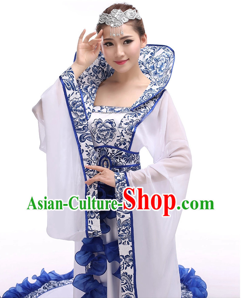 Chinese Hanfu National Costumes Dance Costumes Chinese Traditional Dress