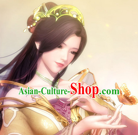 Custom Made Asian Chinese Ancient Fairy Long Black Wigs