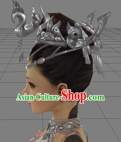 Custom Made According to Your Picture Asian Chinese Ancient Traditional Female Long Wigs and Hair Accessories