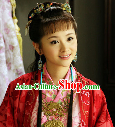 Asian Chinese Ancient Traditional Long Wigs and Hair Accessories for Women