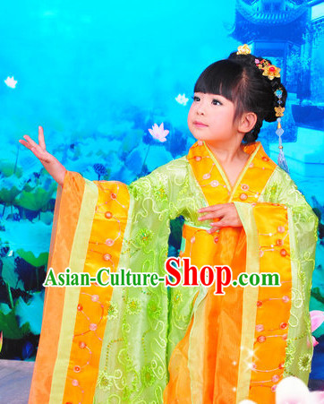 Chinese Traditional Princess Kids Costumes and Hair Clips