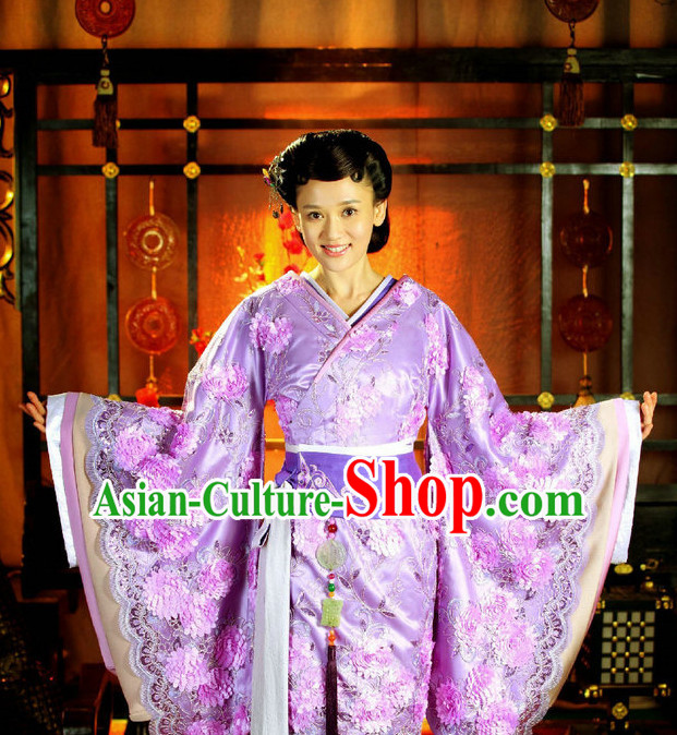 Chinese Traditional National Costume Princess Outfits and Headwear