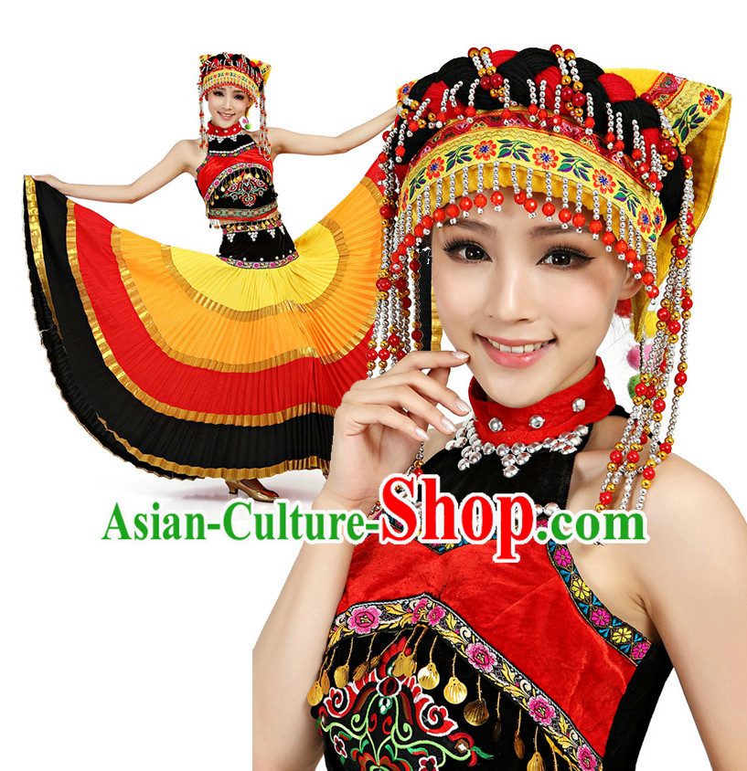 Chinese Traditional Yi Zu Dancing Costumes Discount Dance Dostumes Discount Dance Supply for Women