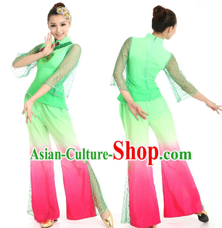 Color Change Chinese Girls Fan Dancewear Dance Stores online and Headpieces for Women