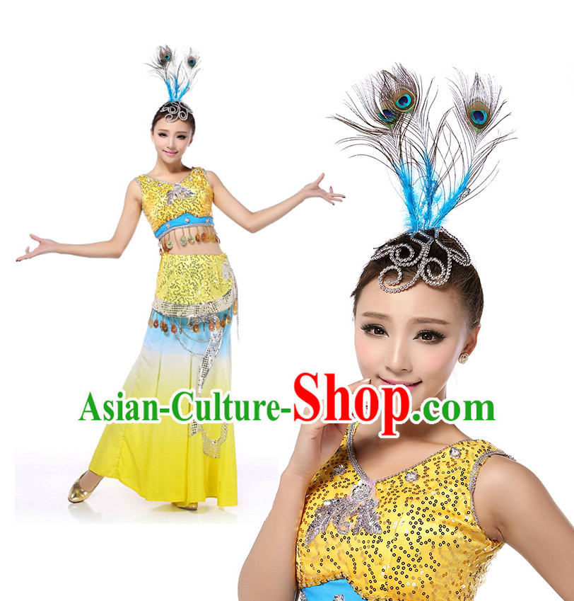 Chinese Girls Dancewear Peacock Dai Zu Dance Stores online and Headpieces for Women