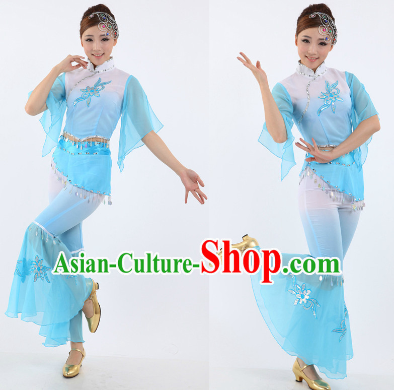 Chinese Fan Dance Costumes Apparel Dance Stores Dance Gear Dance Attire for Women