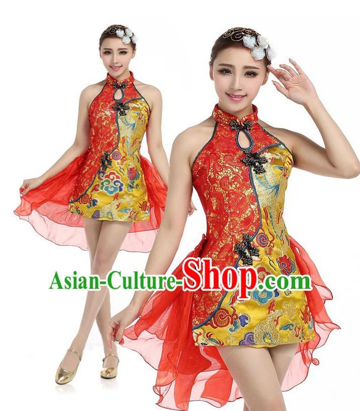 Chinese Fan Dance Costumes Apparel Dance Stores Dance Gear Dance Attire for Women
