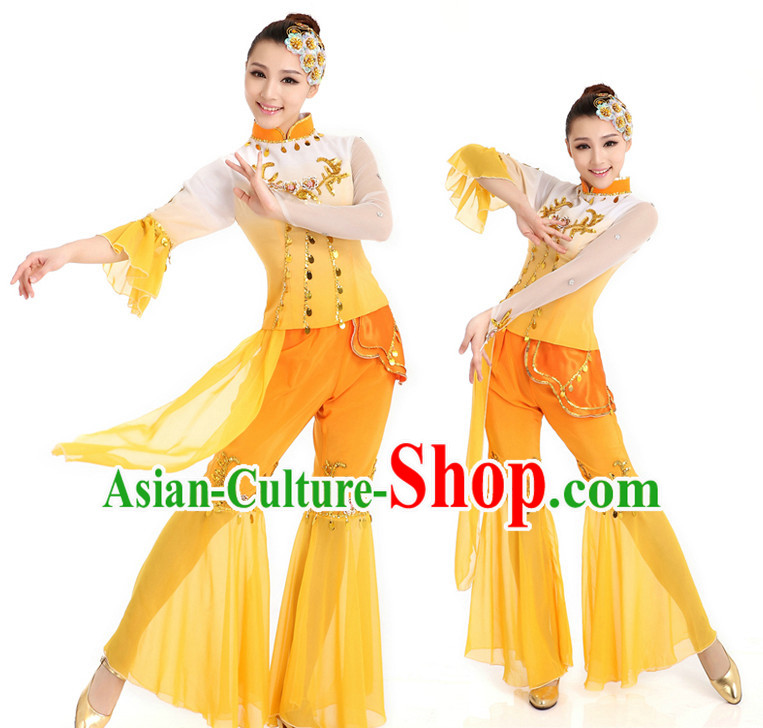 Chinese Fan Dance Costumes Apparel Dance Stores Dance Gear Dance Attire for Women