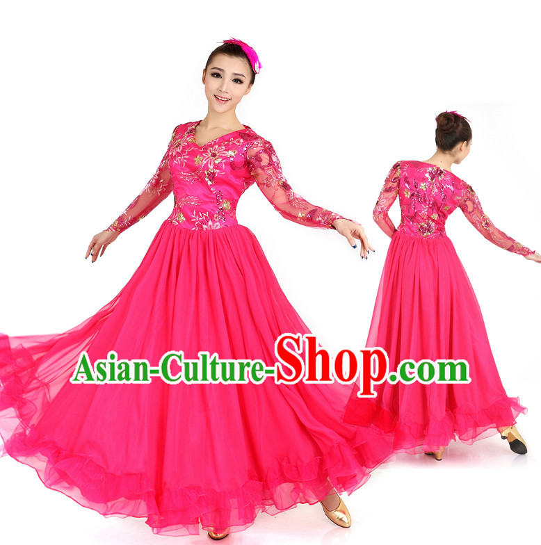 Chinese Traditional Dance Costumes Apparel Dance Stores Dance Gear Dance Attire and Hair Accessories Complete Set for Women