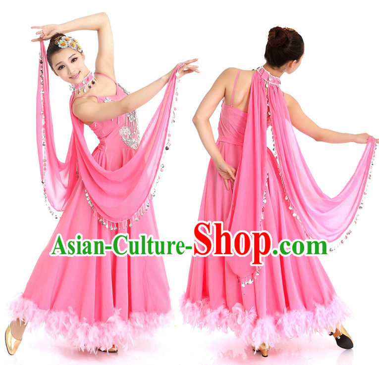 Chinese Dance Costumes Apparel Dance Stores Dance Gear Dance Attire and Hair Accessories Complete Set for Women