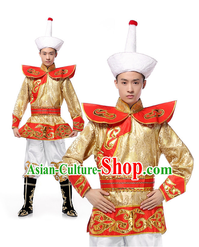 Asian Chinese Meng Gu Clothes Complete Set for Men