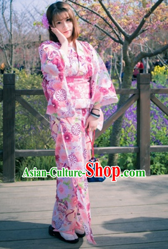Japanese Traditional Yukata Female Kimono Complete Set