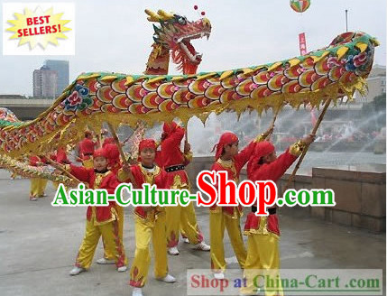 Shinning Red Competition and Parade Dragon Dance Costumes Complete Set for Adults