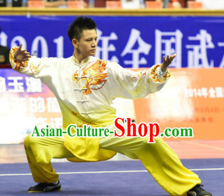 Top Dragon Embroidery Tai Chi Yoga Clothing Yoga Wear Yang Tai Chi Quan Kung Fu Contest Uniforms for Men