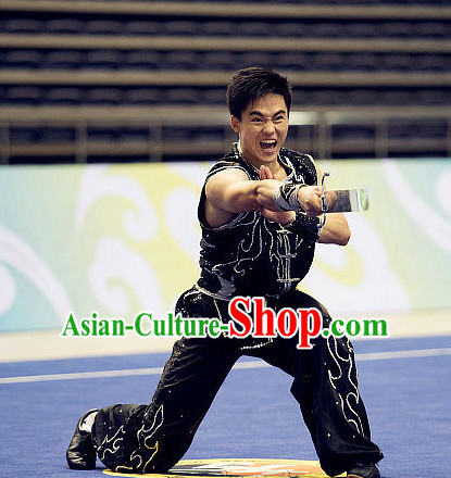 Top Martial Arts Uniforms Supplies Kung Fu Southern Sword Competition Uniforms for Men