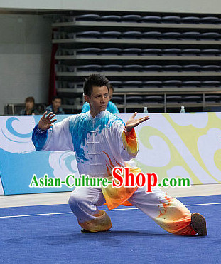 Top Championship Tai Chi Costumes Taijiquan Costume Aikido Chikung Tichi Uniforms Quigong Uniform Thaichi Martial Art Qi Gong Combat Clothing Competition Uniforms for Men