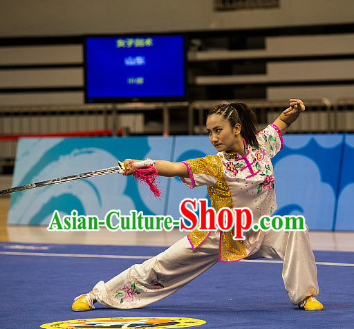 Top Chinese Kung Fu Sword Uniforms Kungfu Uniform Martial Arts Competition Costumes for Women